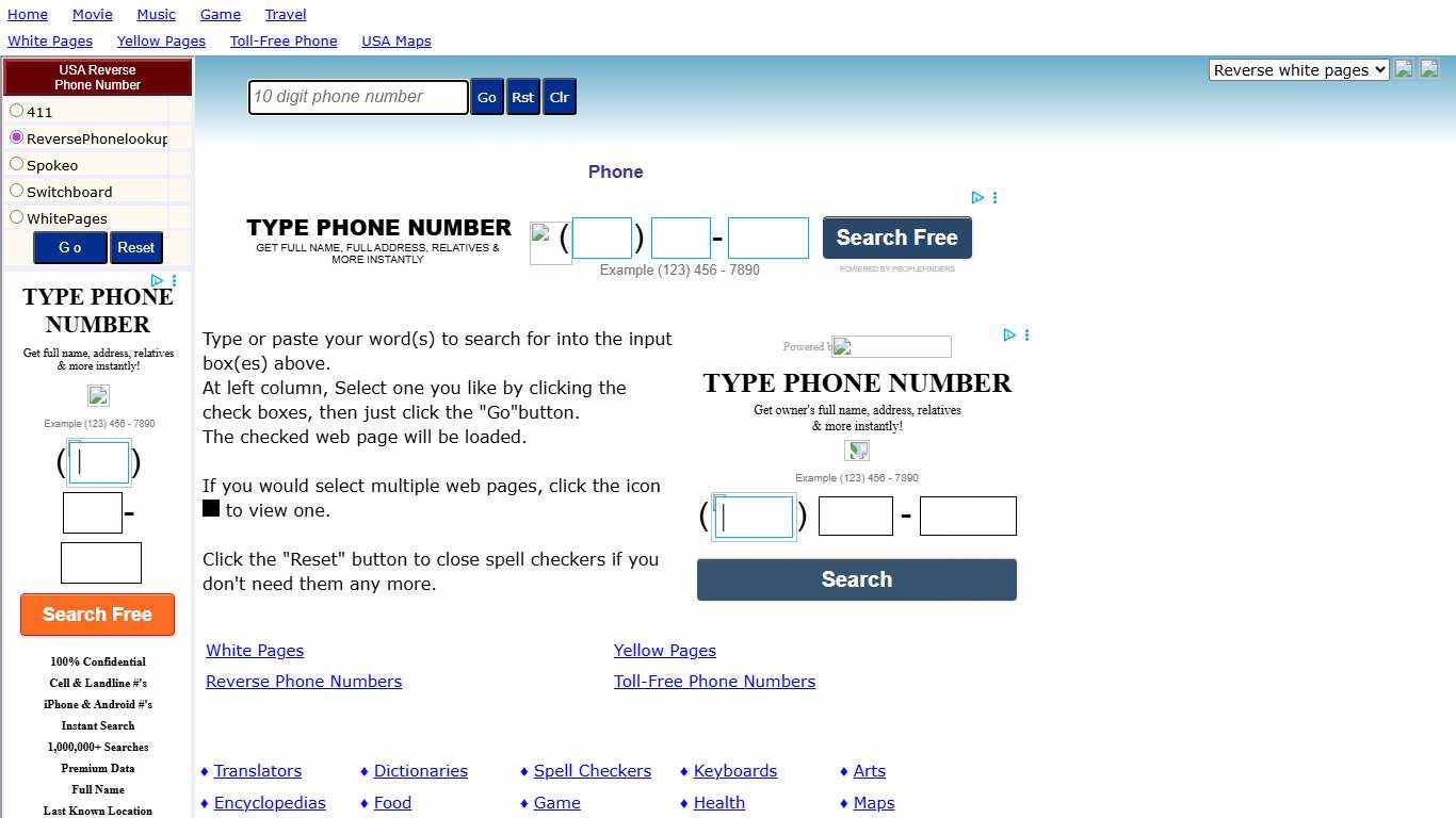 reverse phone numbers