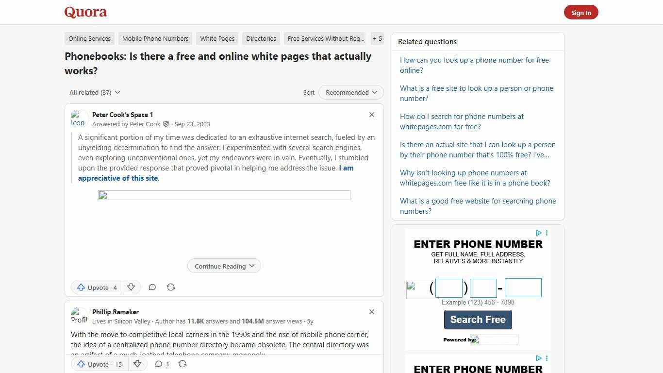 Phonebooks: Is there a free and online white pages that actually works? - Quora